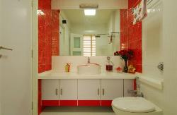 red bathroom Interior Design Photos