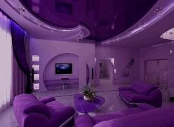 modern furniture in purple for living room  Interior Design Photos