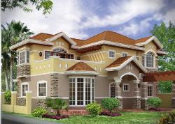 Exterior view of Sloped roof home Slopes for two wheelers