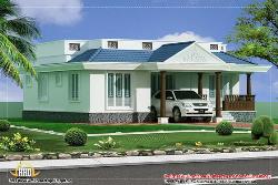 Elevation of Sloped roof house  roof silling
