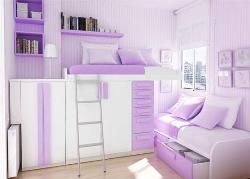 Purple Space saver Furniture design for Kids Room decoration Interior Design Photos