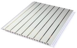 pvc decorative panel with steel finish and grooves Pvc de