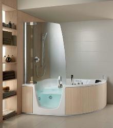 Modern Corner Bathroom Shower Interior Design Photos