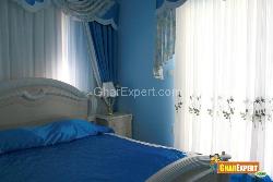 Stylish Bedroom Curtains & a Side Table with Lamp Indiramm gruham out side elivastion