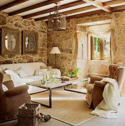 modern drawing room in stone age theme Interior Design Photos