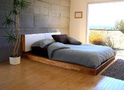 Low height bed with earthen design Height of cieling