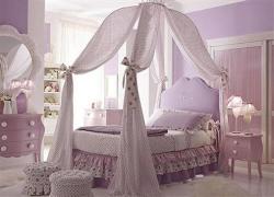 Girls Bedroom with Beautiful Curtain Designing Interior Design Photos