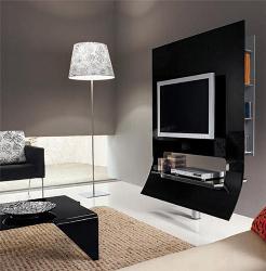 Designer Shelves with LCD Cornerglass shelf