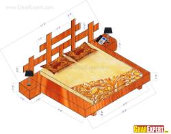 Modern headboard design with dimensions for a double bed 17x54 dimension