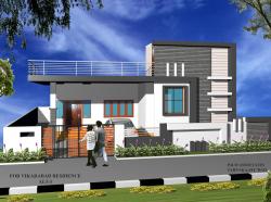 Residence view done in 3DMax Single storey elevation concept Interior Design Photos