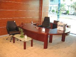 executive Desk &wood Wall covering Interior Design Photos