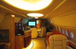 Stylish Interior designing and lighting in aeroplane Plane