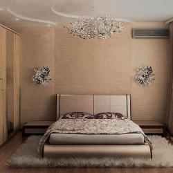 bedroom interior in light shade paint Greeen shades