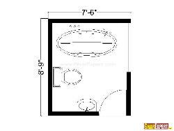 Three quarter Bathroom-floor Plan Interior Design Photos