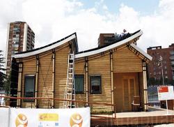 Sloped roof house exterior under construction Pre fabricated construction