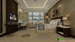 3D Classic Interior Design Rendering for Hotel Bedroom Interior Design Photos