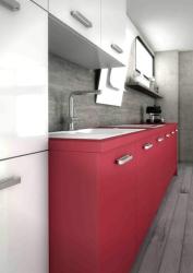 stylish kitchen maroon laminate Interior Design Photos