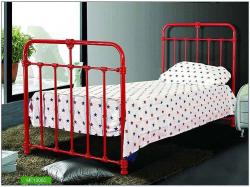 Iron framed Kids room bed in red Bolese iron stanesh
