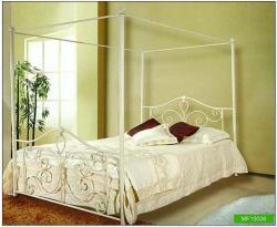Wrought iron bed in white  Bolese iron stanesh