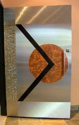 door design with the combination of stainless steel and copper Interior Design Photos