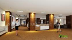 3D Interior Design Rendering For Commercial Office Reception Commercial shops