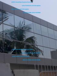 Curtain Wall, Tempered Glass and Aluminum Composite Panel at Exterior of E Aluminium partition