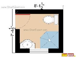 Bathroom Plan for 60 sq feet space 60×60