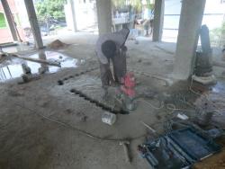 concrete slab cutting work using core cutting machine Mdf board cutting
