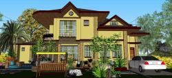 a house with 3 bedrooms,library and entertainment room, living, dinning, kitchen and new designs of windows and doors Entertainment