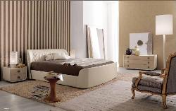 Bedroom Furniture and Paint Strips in Wall Interior Design Photos