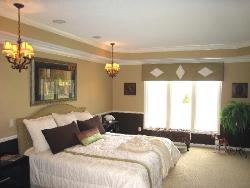 Master Bedroom with Chandlier Interior Design Photos