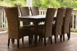 Dining Table and Wicker Chairs  Interior Design Photos