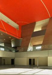 Lobby area with red ceiling Interior Design Photos