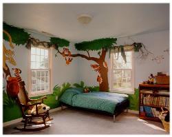 Kids Room in Jungle Theme Interior Design Photos