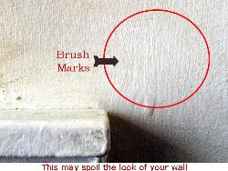 Brush marks on wall - bad practice Badroom dosine