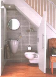 Toilet under Stairs Interior Design Photos