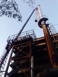 old industrial mild steel chimney repairing work Majlis ciling old dising