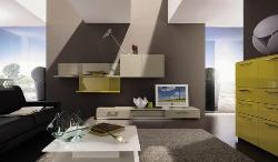 3D design of a furniture placement in a living unit, Interior Design Photos