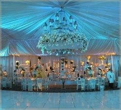 Blue theme decoration of a wedding reception hall Interior Design Photos
