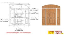Wooden entrance door design with arch Cement arch