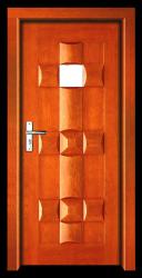 minimal rectangular designs on wooden door  Gula