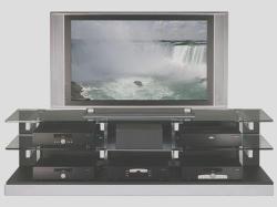 flat tv stand modern design done with glass Interior Design Photos