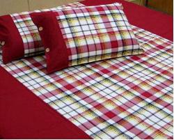 Cotton Check Bedsheet.... Checked widow