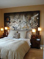 Large Size Bed Headboard Interior Design Photos