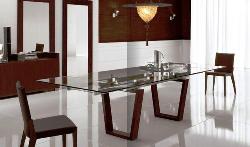 Wooden and Glass Dining Furniture Interior Design Photos