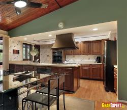 open modular kitchen design  with service counter Interior Design Photos