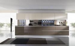 One wall open modern kitchen Open kitchan in common