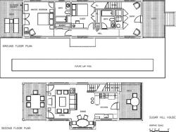Architecture floor plan of Sugar Hill House, Fire Island Irshad architecture