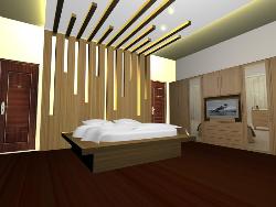 Master Bedroom interesting ceiling and wall design Interior Design Photos