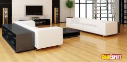 Modern elegant white upholstered sofa for living room Interior Design Photos
